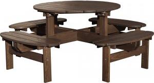 Rondo möbelgrupp - Trädgårdsbänk & bord i ett - Brun
