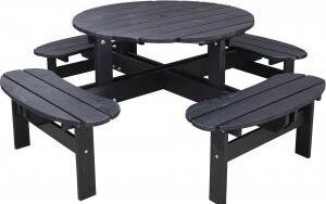 Ronda möbelgrupp - Trädgårdsbänk & bord i ett - Svart