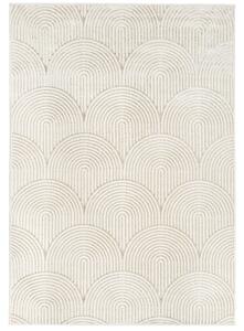 Art Deco Matta - Vit / Ljusbeige 160x230