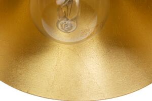 Set med 2 Vägglampor Svart Med Justerbar Lampskärm i Guldmetall 1 Lampa Industriell Stil Beliani