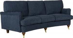Howard Watford deluxe 4-sits svängd soffa - Blå + Möbelvårdskit för textilier