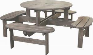 Rondo möbelgrupp - Trädgårdsbänk & bord i ett - Grå + Möbelvårdskit för textilier