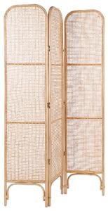 Rumsavdelare Naturlig rottingram och nät 3 paneler Fällbar dekorativ skärmvägg Beliani