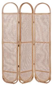 Rumsavdelare Svart rottingram och nät 3 paneler Fällbar dekorativ skärmvägg Beliani