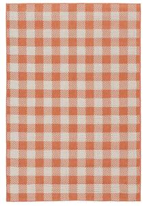 Gingham Matta - Roströd / Vit 160x230