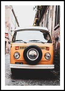 OLD YELLOW CAR POSTER - 21x30