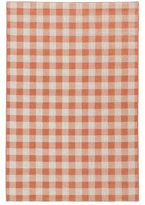 Gingham Matta - Roströd / Vit 200x300