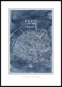 LINE OF ART - PARIS BLUE POSTER - 50x70