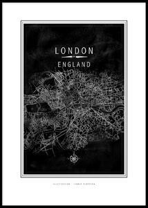 LINE OF ART - LONDON BLACK POSTER - 50x70