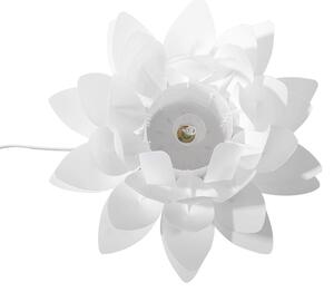 Bordslampa Vit 30 cm Dekorativ Lampskärm Blomform Beliani