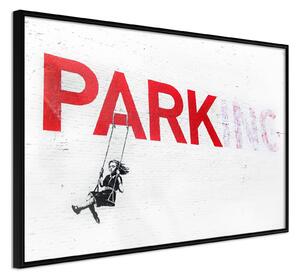 Inramad Poster / Tavla - Banksy: Park(ing) - 30x20 Svart ram