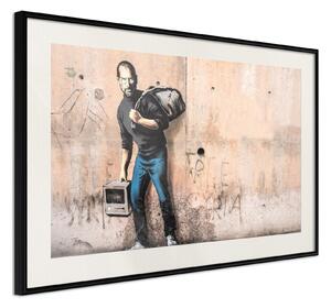 Inramad Poster / Tavla - Banksy: The Son of a Migrant from Syria - 45x30 Svart ram