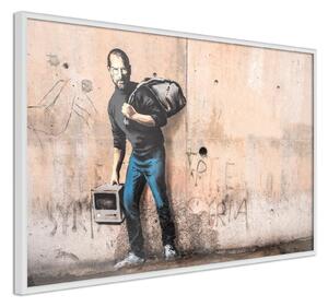 Inramad Poster / Tavla - Banksy: The Son of a Migrant from Syria - 30x20 Svart ram