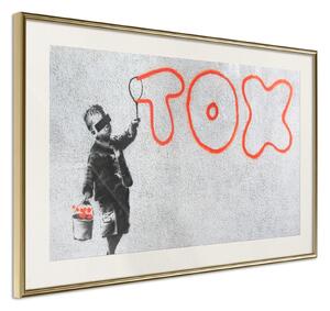 Inramad Poster / Tavla - Banksy: Tox - 45x30 Guldram