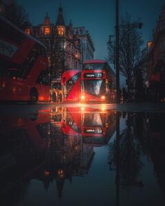 Konstfotografering London night reflections, David George, (30 x 40 cm)