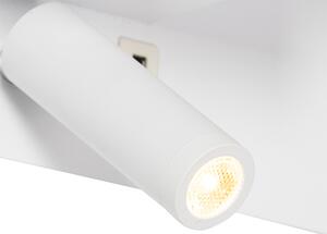Modern vägglampa vit inkl LED med USB - Thijs