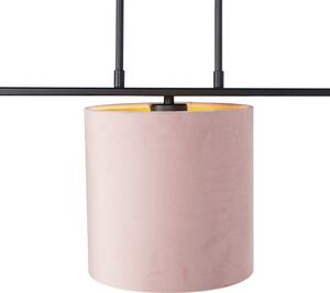 Hängande lampa med velour nyanser av rosa med guld 20 cm - Combi 3 Deluxe