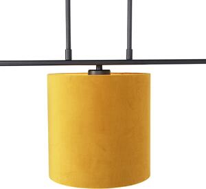 Hängande lampa med velour nyanser gul med guld 20cm - Combi 3 Deluxe