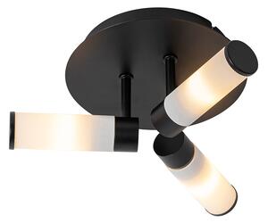 Modern badrumstaklampa svart 3-ljus IP44 - Badkar