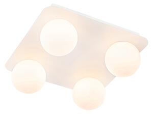 Modern badrumstaklampa vit fyrkantig 4-ljus - Cederic