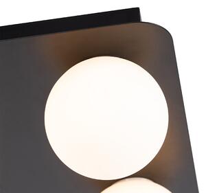 Modern badrumstaklampa svart fyrkantig 4-ljus - Cederic