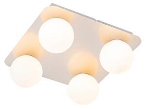 Modern badrumstaklampa stål fyrkantig 4-ljus - Cederic