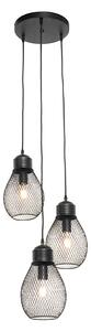 Design hängande lampa svart 3-ljus - Raga