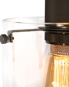 Skandinavisk hängande lampa brons med glas 3-ljus - Dome