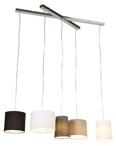 Lantlig hängande lampa stål 5-ljus - Hermina