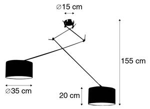 Hängande lampstål med skugga 35 cm svart justerbar - Blitz II