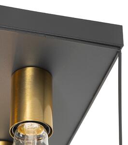 Minimalistisk taklampa svart med guld 4-ljus fyrkantig - Kodi