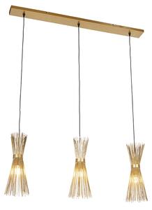 Art Deco hänglampa guld 3-ljus - Broom