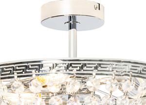 Klassisk taklampa stål med kristall 3-ljus - Mondrian