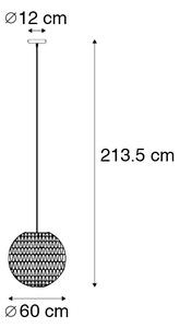 Retro hängande lampa svart 60 cm - Lina Ball