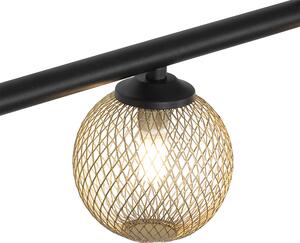Modern hängande lampa svart med guld 100 cm 5-ljus - Athens Wire