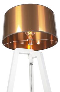 Design golvlampa vit med skugga koppar 50 cm - Puros