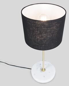 Mässingsbordslampa med svart skugga 20 cm - Kaso