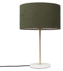 Mässingsbordslampa med grön skugga 35 cm - Kaso