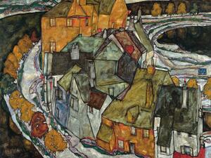 Konsttryck Island City (Crescent of Houses) - Egon Schiele, (40 x 30 cm)