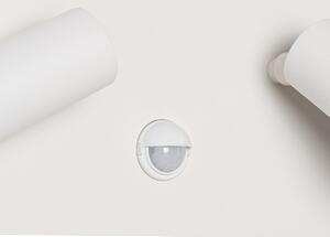 Utomhusvägglampa vit inkl LED 2-ljus rörelsesensor - Simon