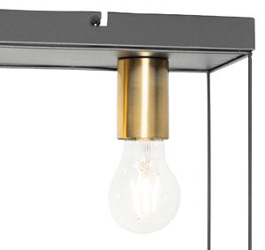 Minimalistisk taklampa svart med guld 3-ljus - Kodi