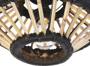 Lantlig taklampa bambu med svart 30 cm - Evalin