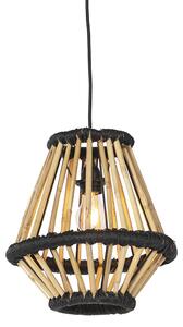 Orientalisk hänglampa bambu med svart 32 cm - Evalin