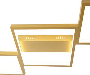 Taklampa guld inkl LED 3 steg dimbar 5 lampor - Lejo