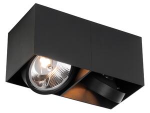 Design spot svart rektangulär AR111 2-light - Box