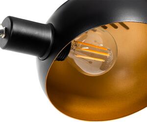 Design golvlampa svart med guld 5 lampor - Sixties Marmo