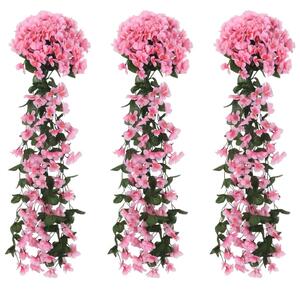 Konstgjorda girlanger 3 st rosa 85 cm