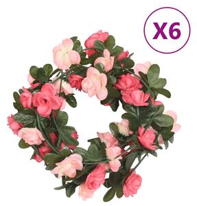 Konstgjorda girlanger 6 st rosor 240 cm