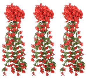 Konstgjorda girlanger 3 st röd 85 cm