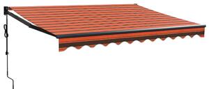 Automatisk infällbar markis orange och brun 3x2,5 m